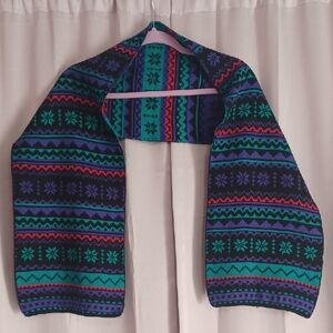 Aris Reversible Snowflake Stripe Scarf 10×60